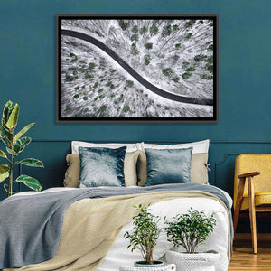 Snowy Forest Road Wall Art
