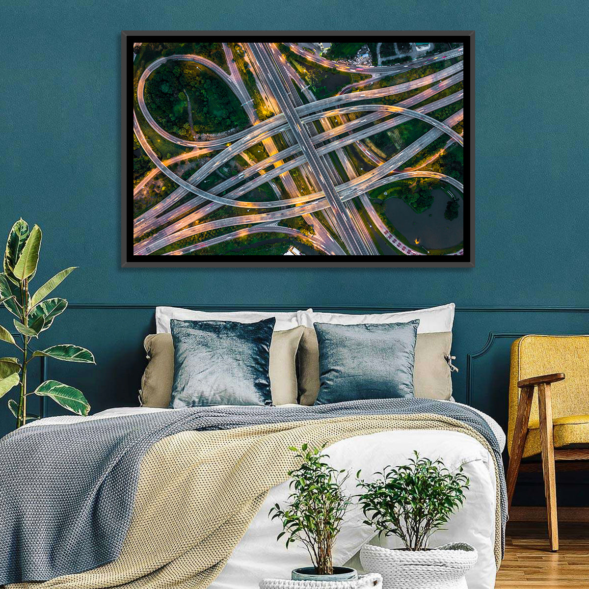 Expressway Junction at Dusk Wall Art
