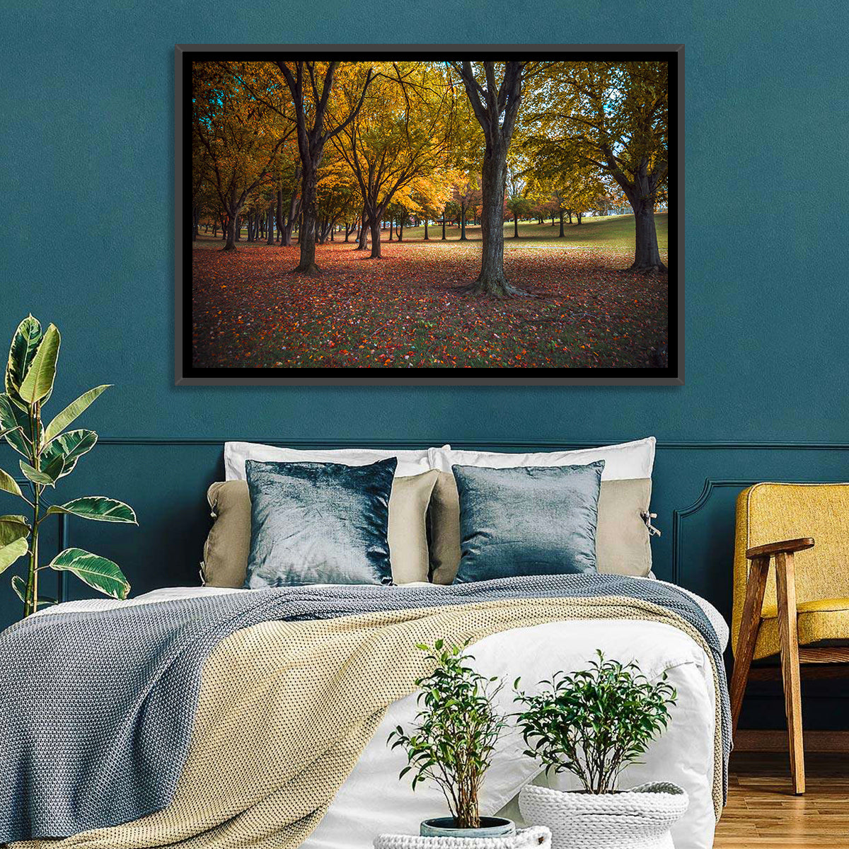 Autumn Park Trees, Pennsylvania Wall Art in a room, landscape