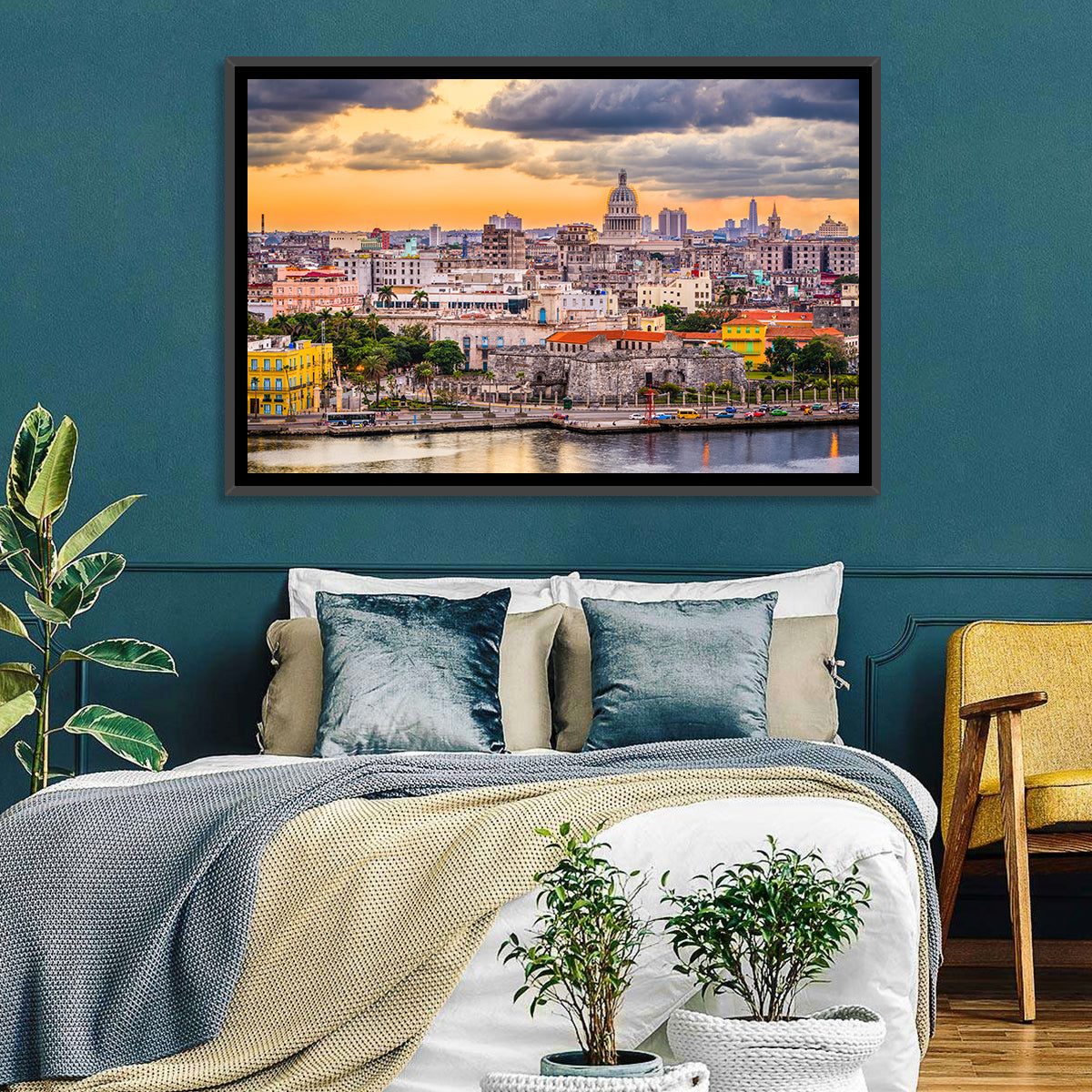 Havana Waterfront at Sunset Wall Art