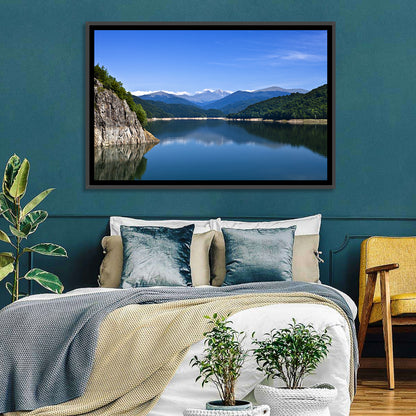 Cliffside Mountain Lake Reflection Wall Art