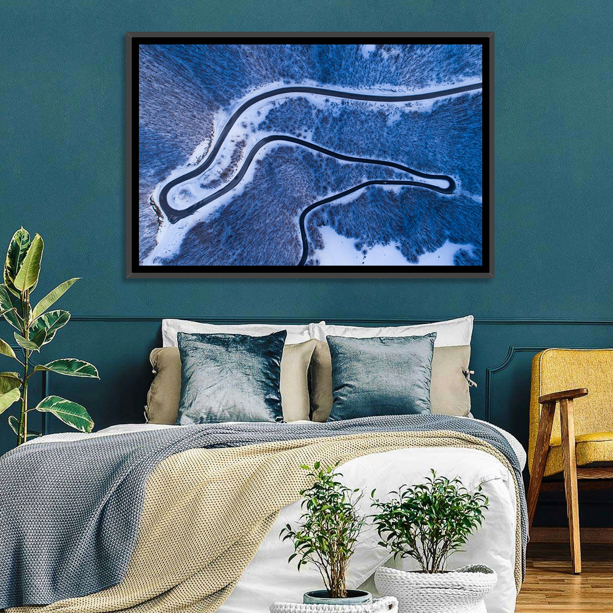 Montenegro Snowy Mountain Road Wall Art