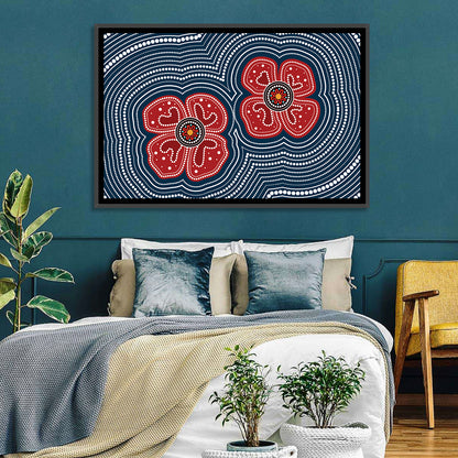 Poppy Flowers Aboriginal Wall Art