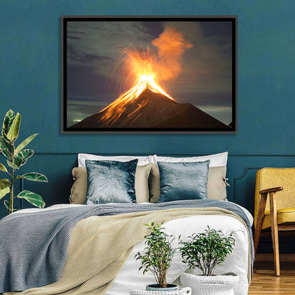 Starry Night Volcano Eruption Wall Art