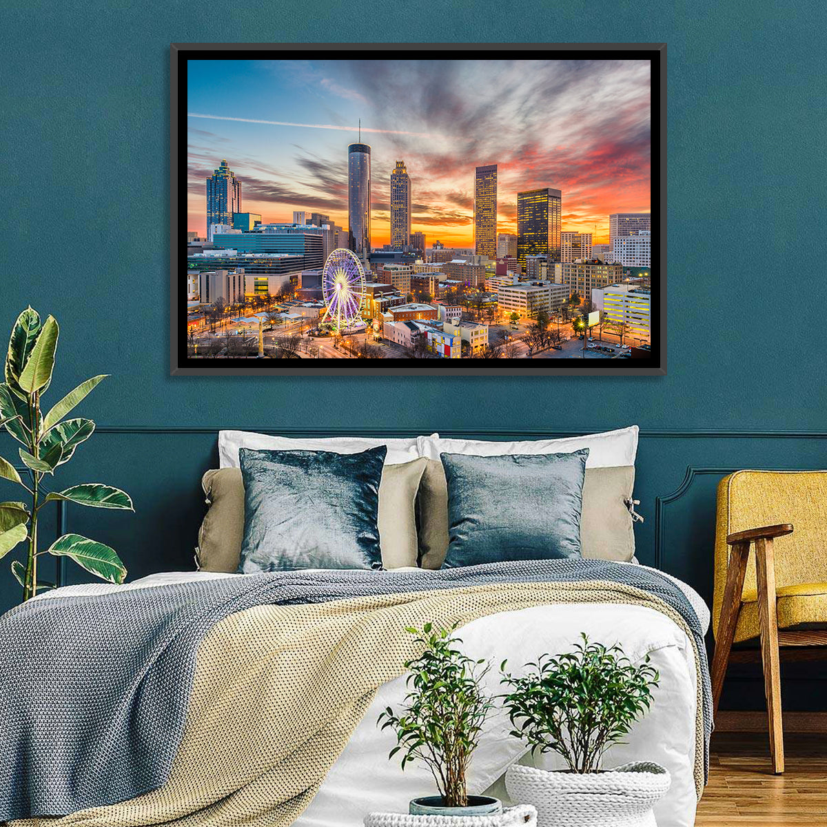 Atlanta Skyline with Skyview Wheel Wall Art