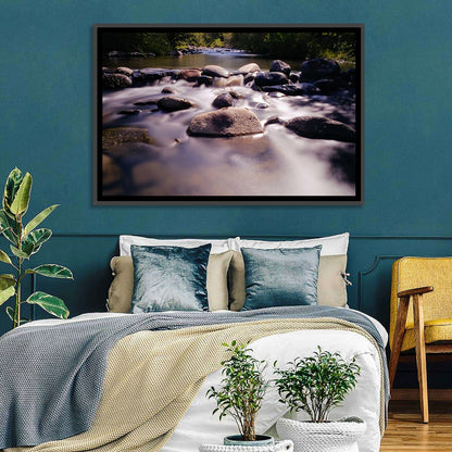 Truckee River Sunlit Rocks Wall Art