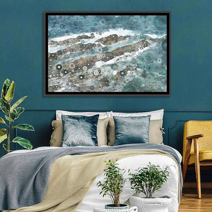 Teal Mosaic Ocean Wave Wall Art