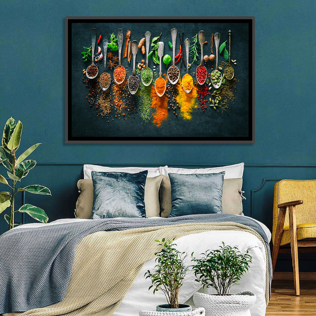 Assorted Spices and Spoons Wall Art