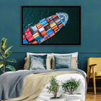 Container Ship Aerial View Wall Art