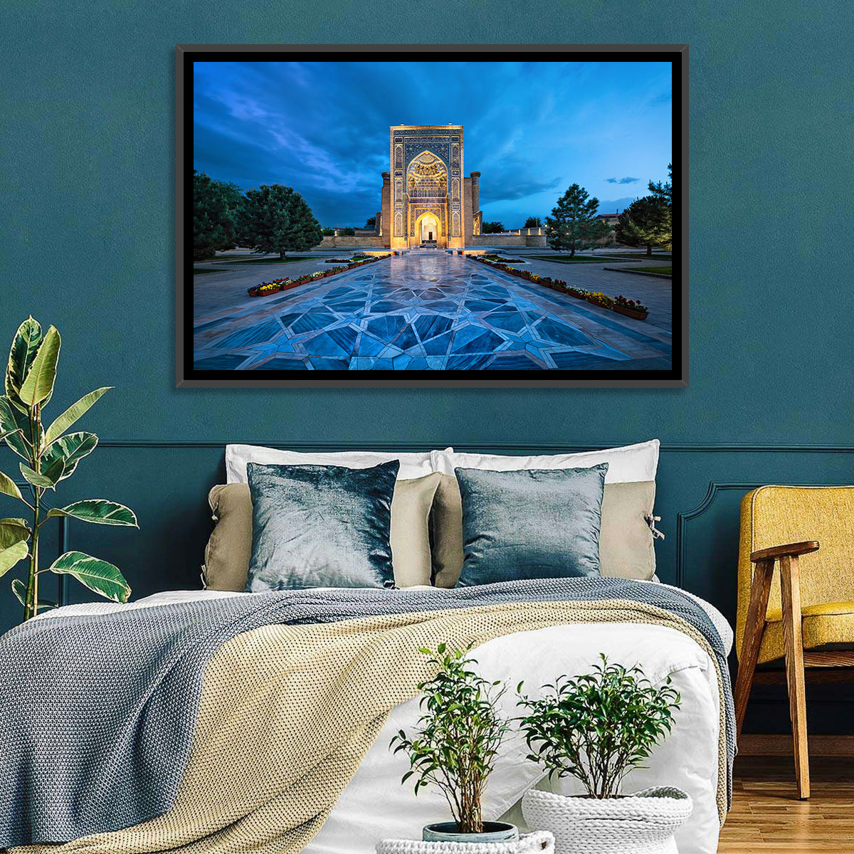Gur-e-amir Twilight Entrance Wall Art in a room, landscape