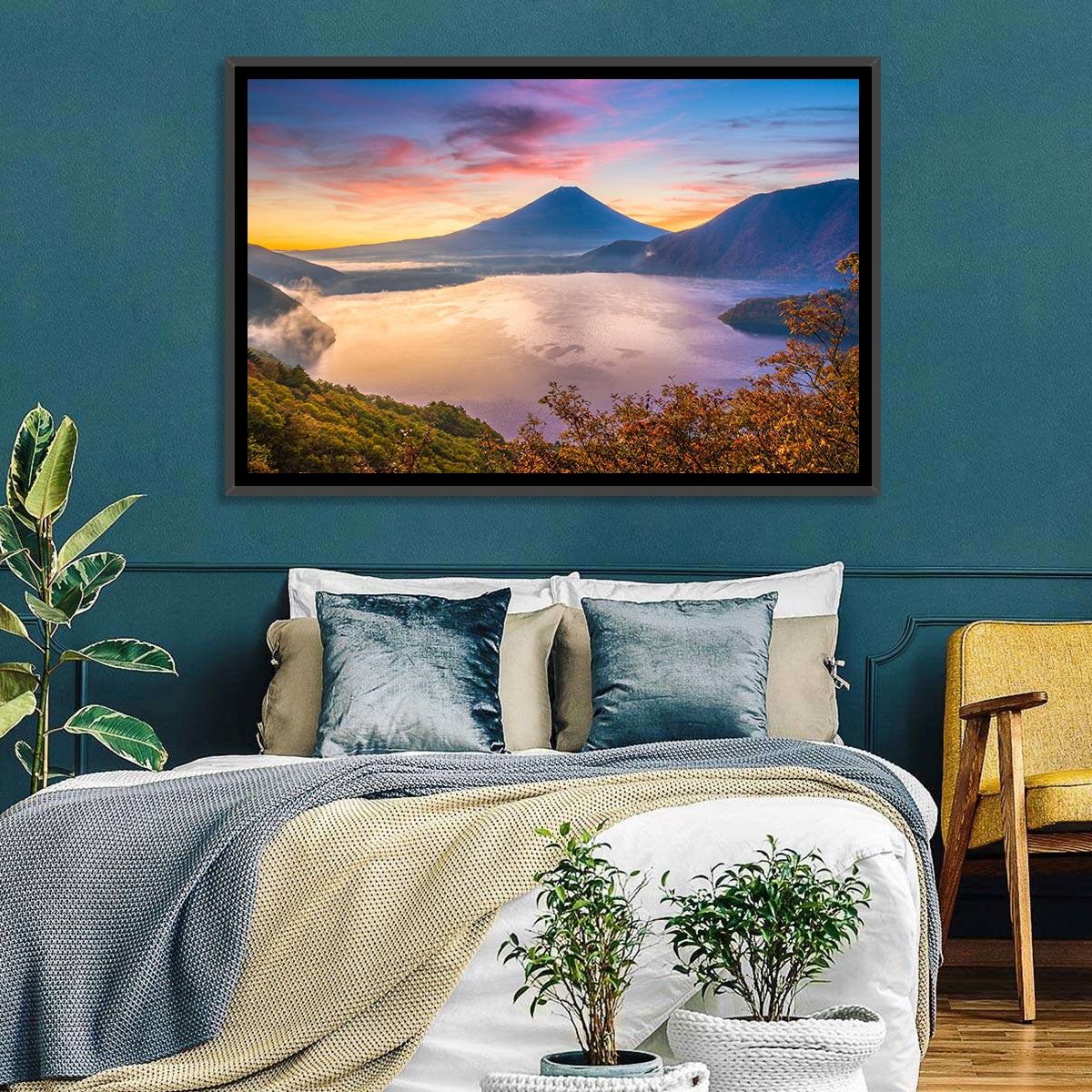 Mount Fuji at Lake Motosu, Autumn Sunrise Wall Art