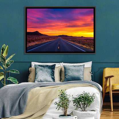 Infinite Desert Road Sunset Wall Art