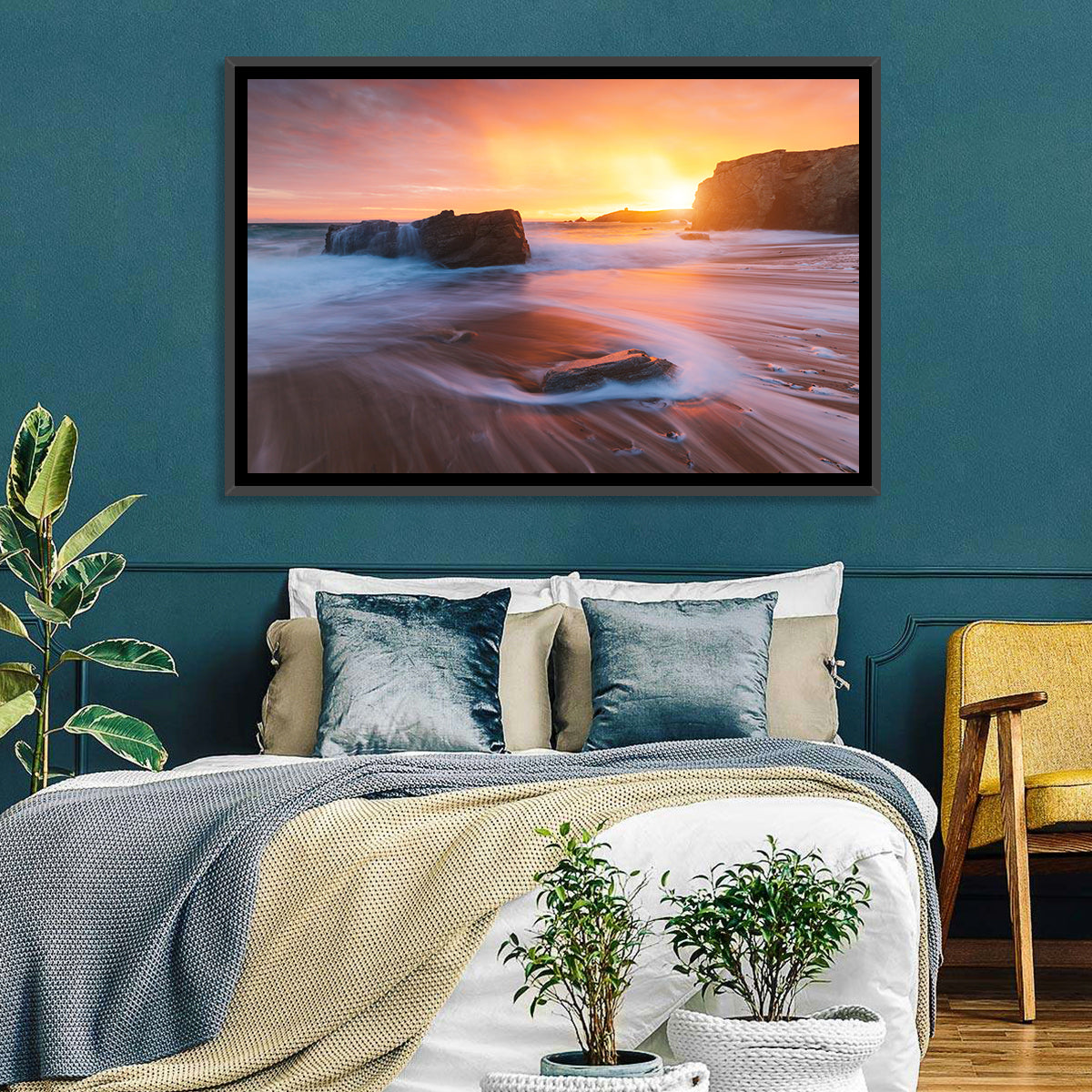 Quiberon Beach Sunset Wall Art