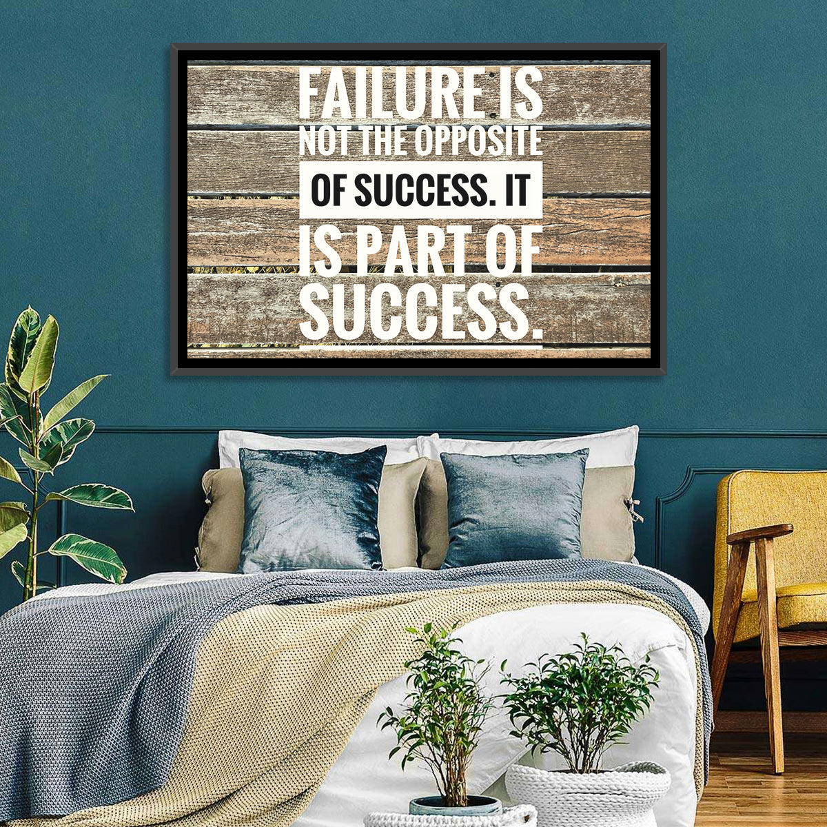 Failure Is Part of Success Rustic Typography Wall Art