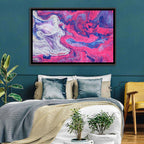 Magenta Bubble Fluid Abstraction Wall Art