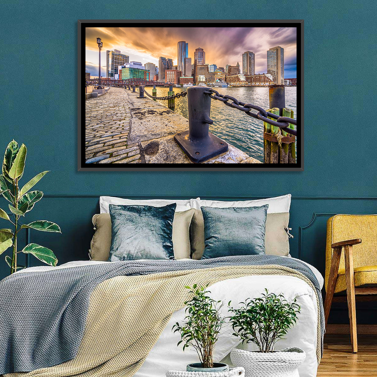 Boston Harbor at Dusk Wall Art