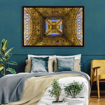 Eiffel Tower Lattice at Dusk Wall Art