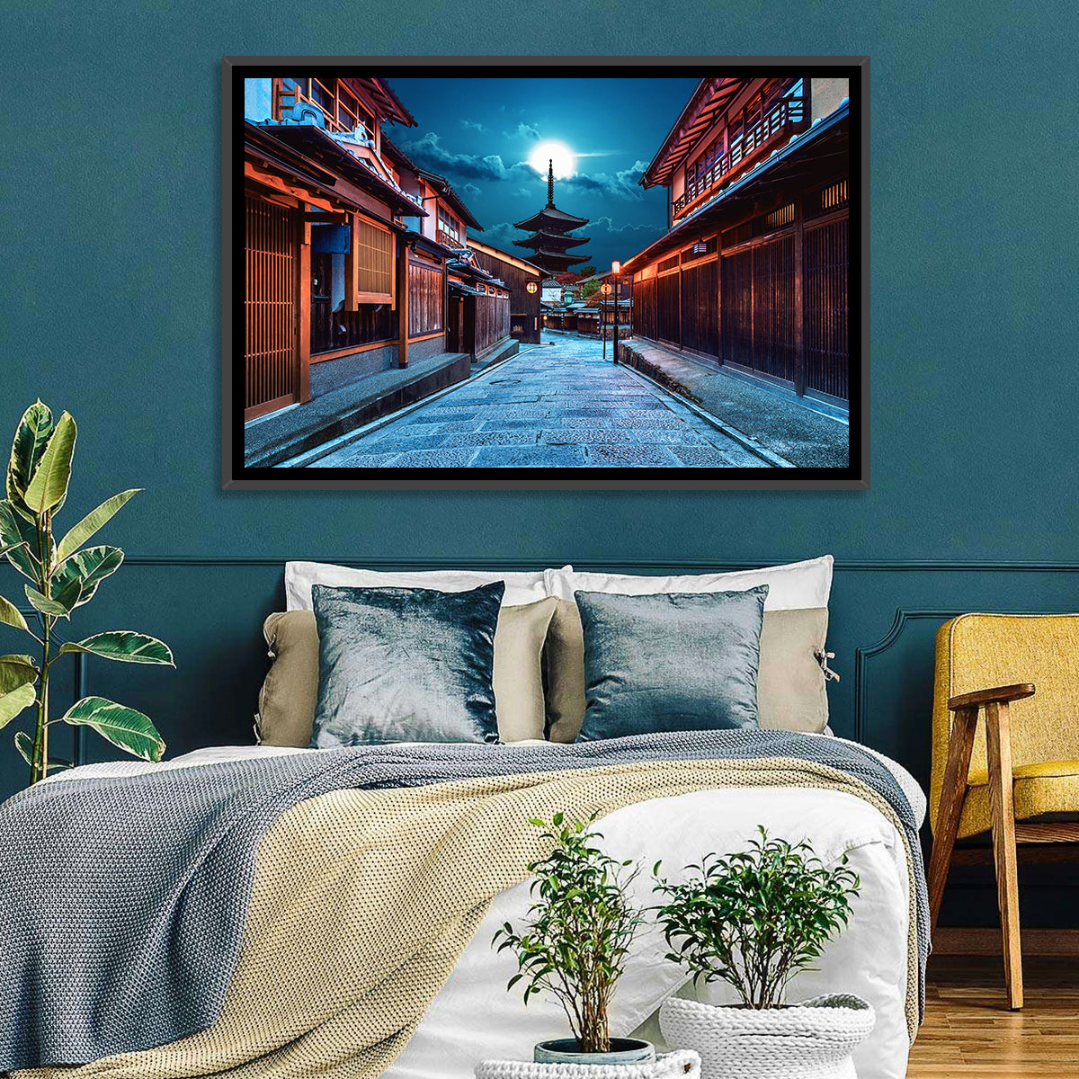 Moonlit Sannen Zaka Kyoto Wall Art