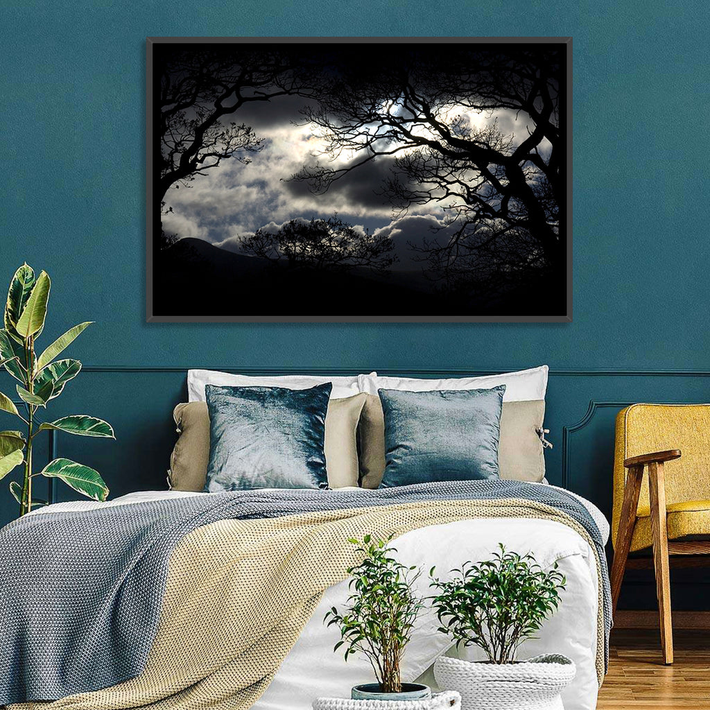 Storm Clouds Over Silhouetted Trees Wall Art