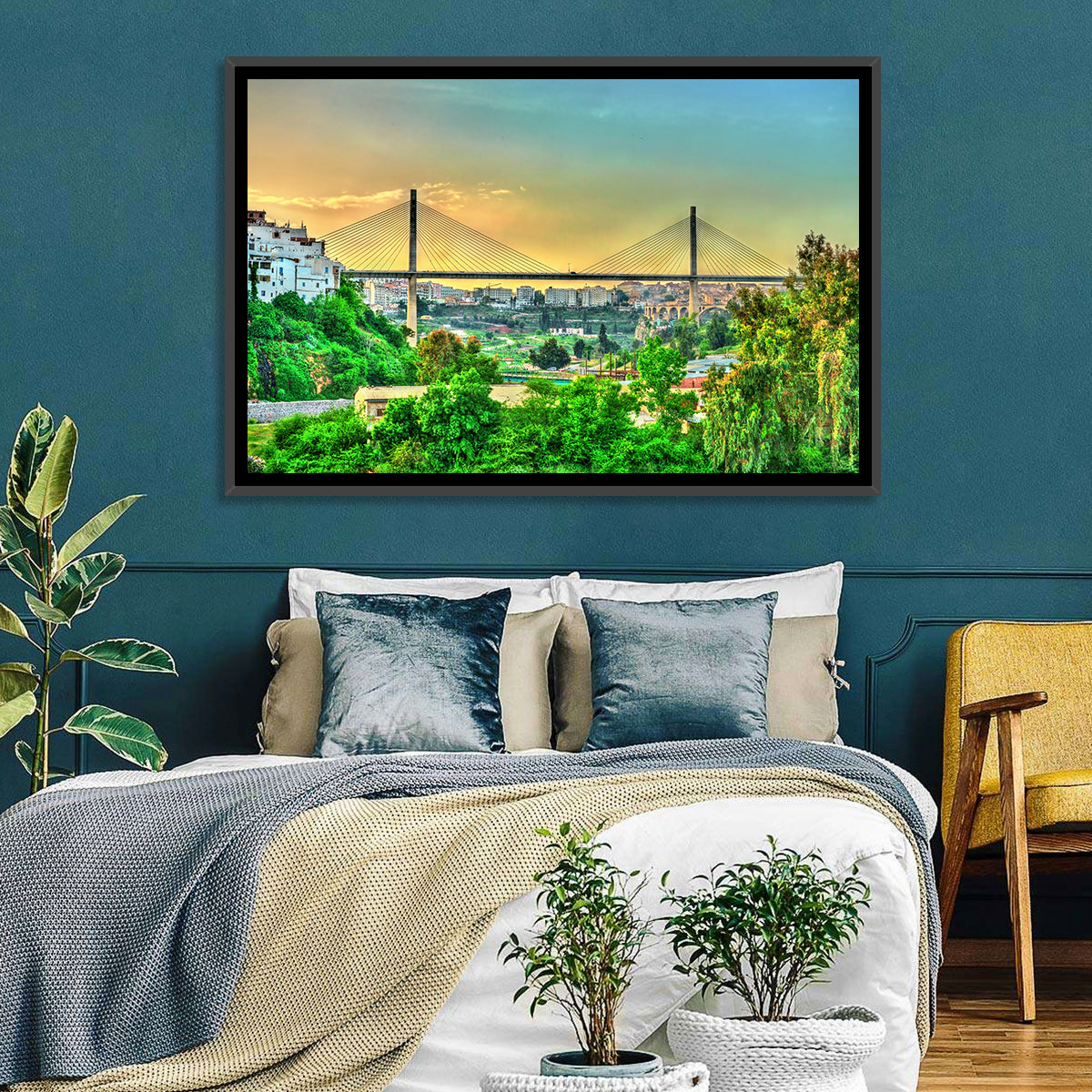 Salah Bey Viaduct at Golden Hour Wall Art in a room, landscape