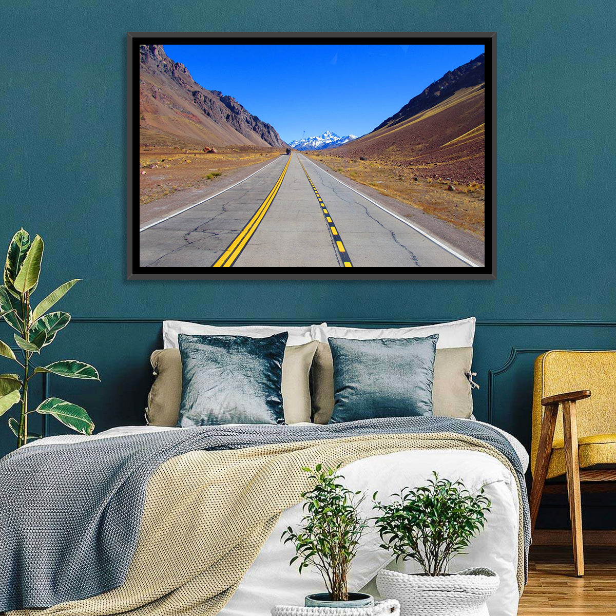 Road to Mount Aconcagua Wall Art in a room, landscape