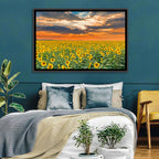 Golden Hour Sunflower Field Wall Art