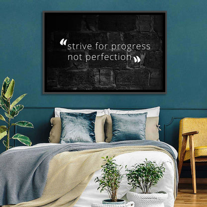 Strive for Progress Brick Typography Wall Art