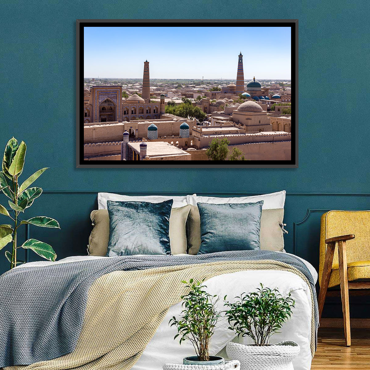 Khodja Mosque Minarets, Khiva Wall Art in a room, landscape