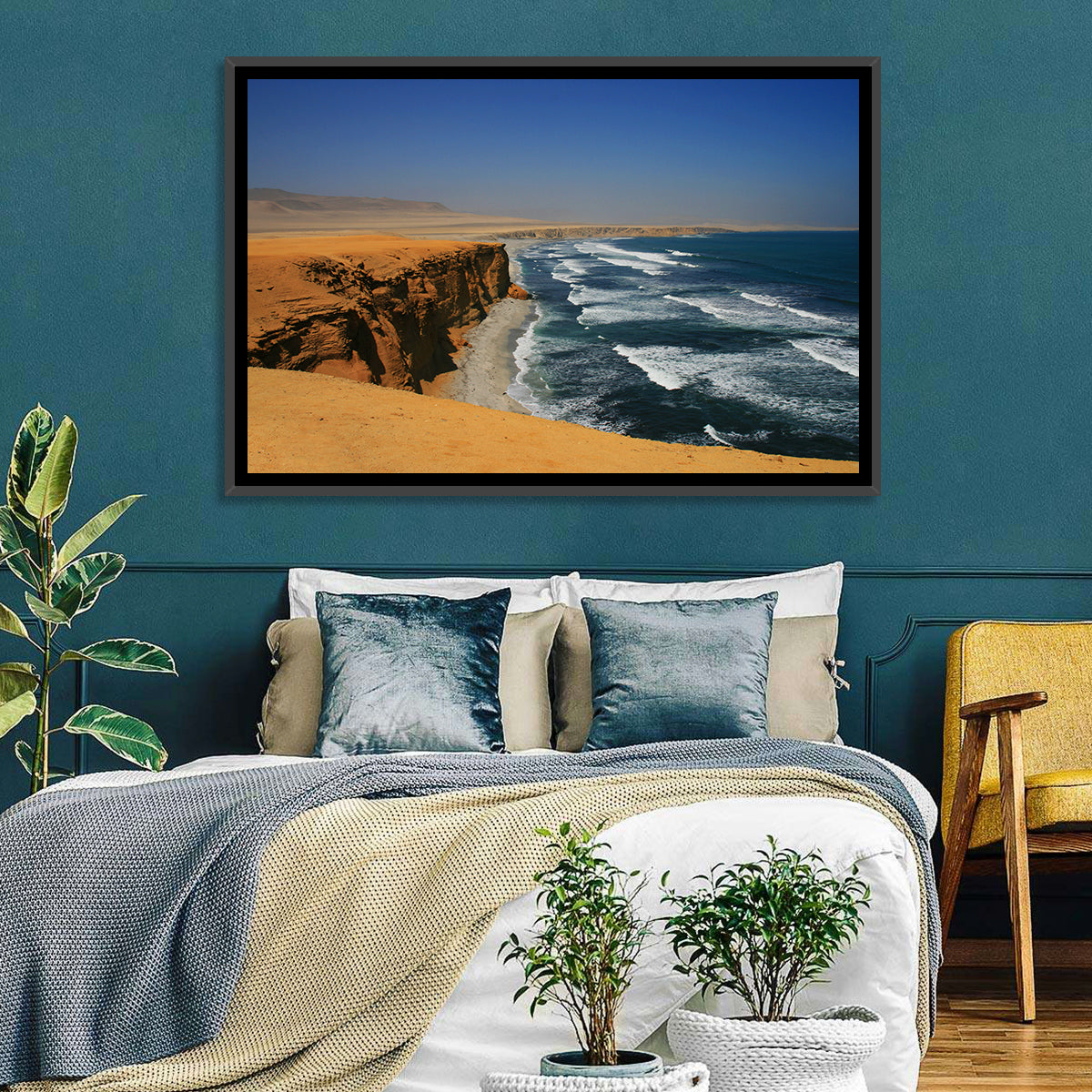 Red Cliffs of Paracas Wall Art in a room, landscape