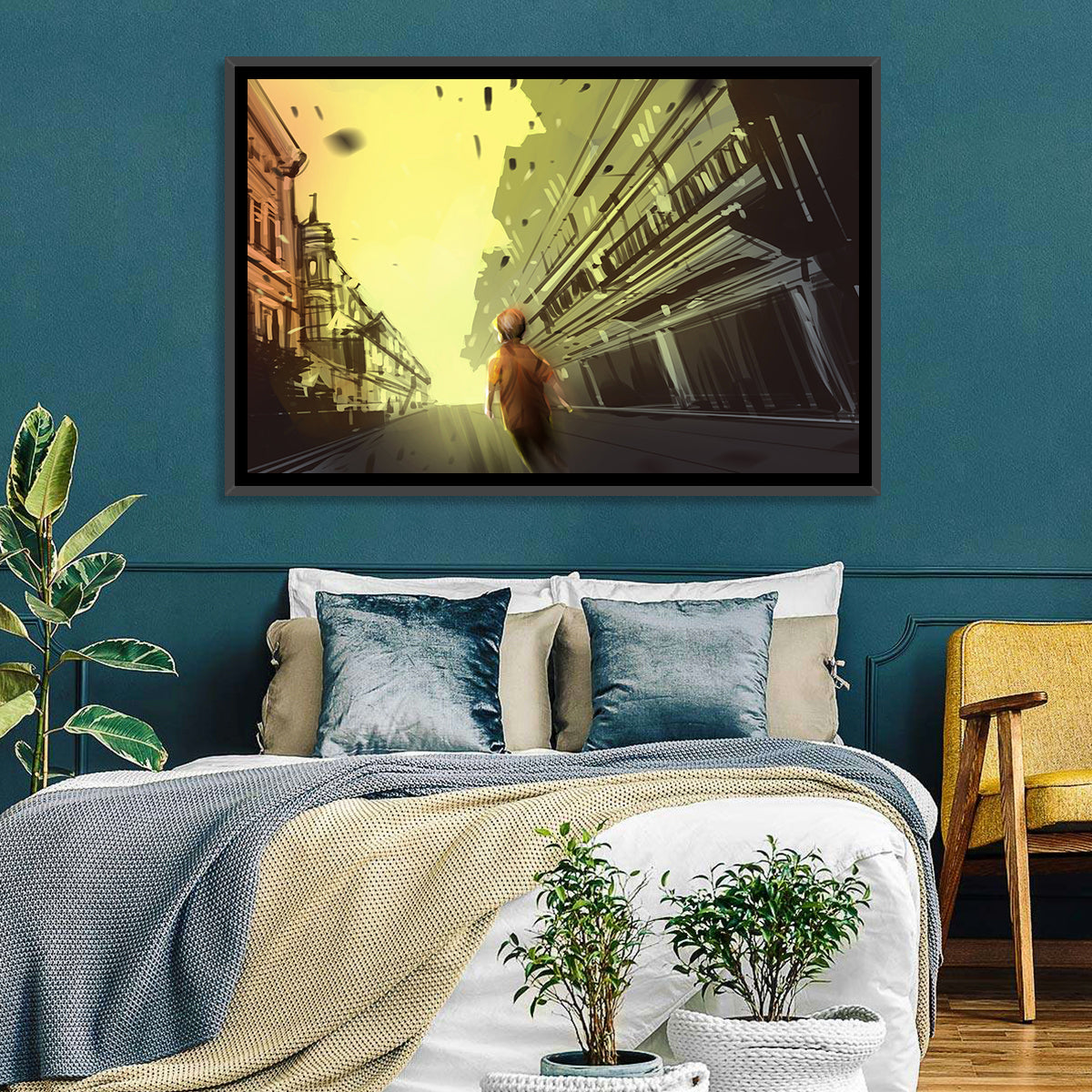 Child Walking Toward Light Wall Art in a room, landscape
