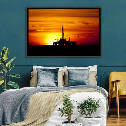 Offshore Oil Rig at Sunset Wall Art