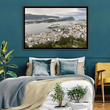 Alesund Harbor Cityscape Wall Art