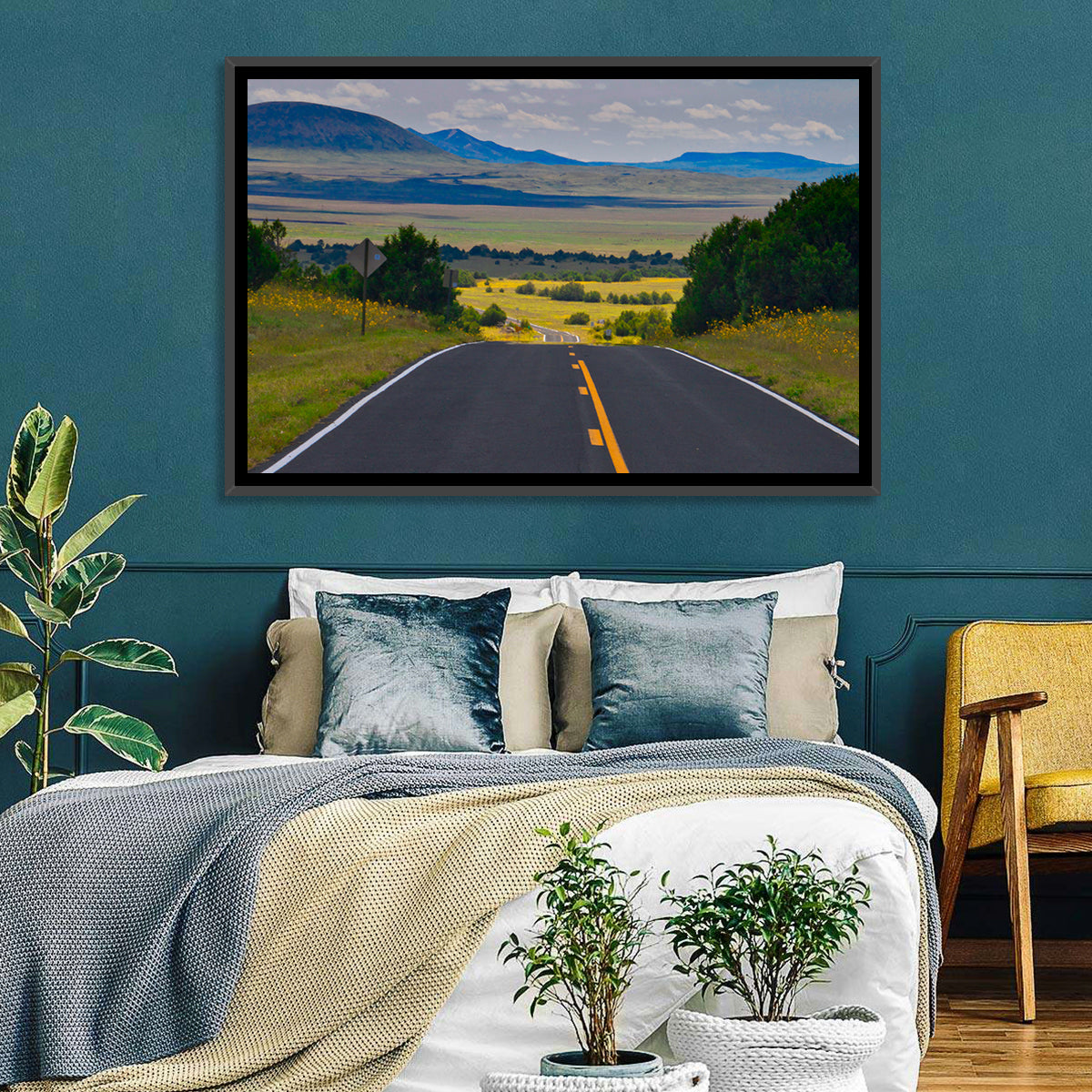 New Mexico Highway Wall Art in a room, landscape