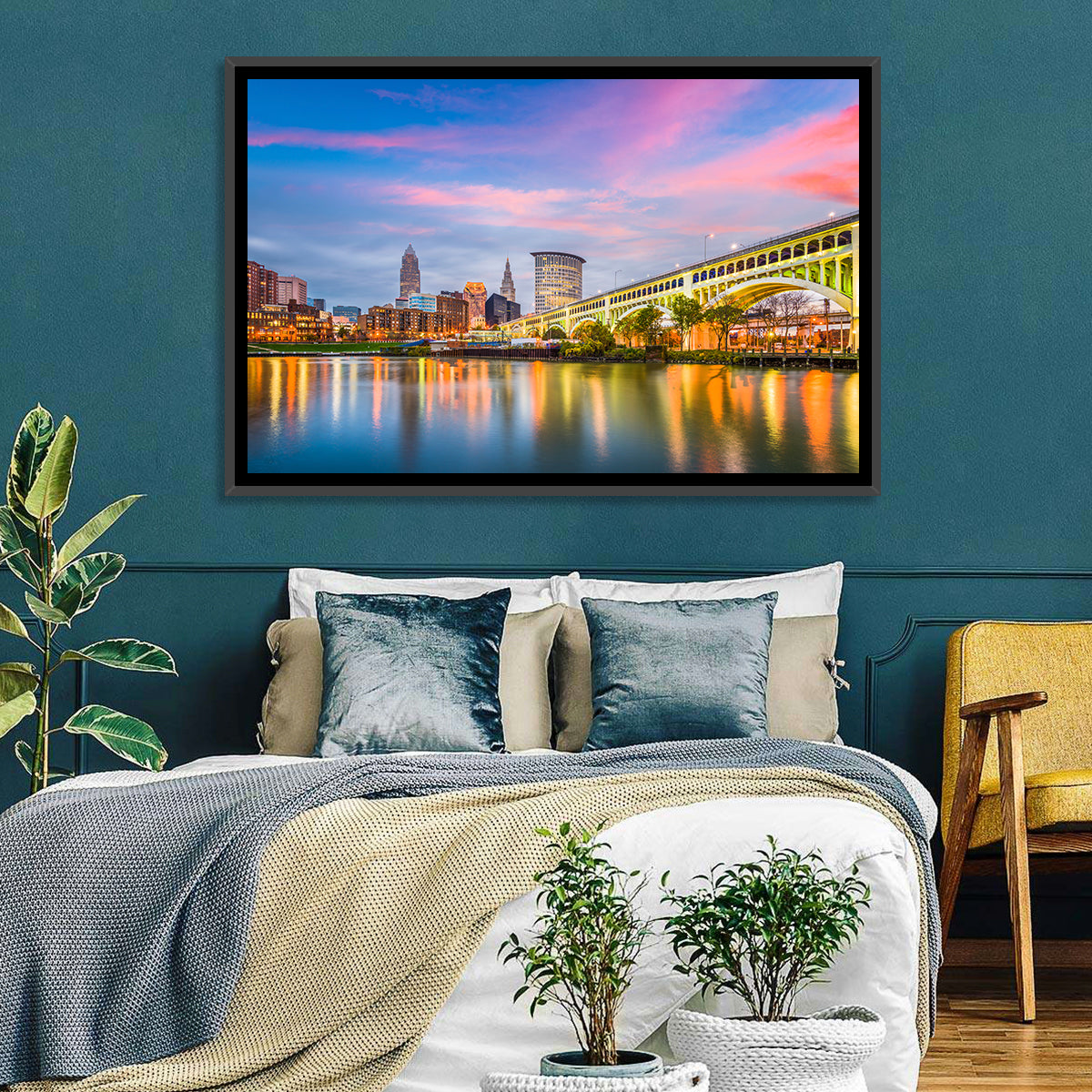 Cleveland Skyline at Dusk Wall Art