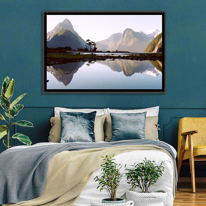 Mitre Peak Reflection at Milford Sound Wall Art