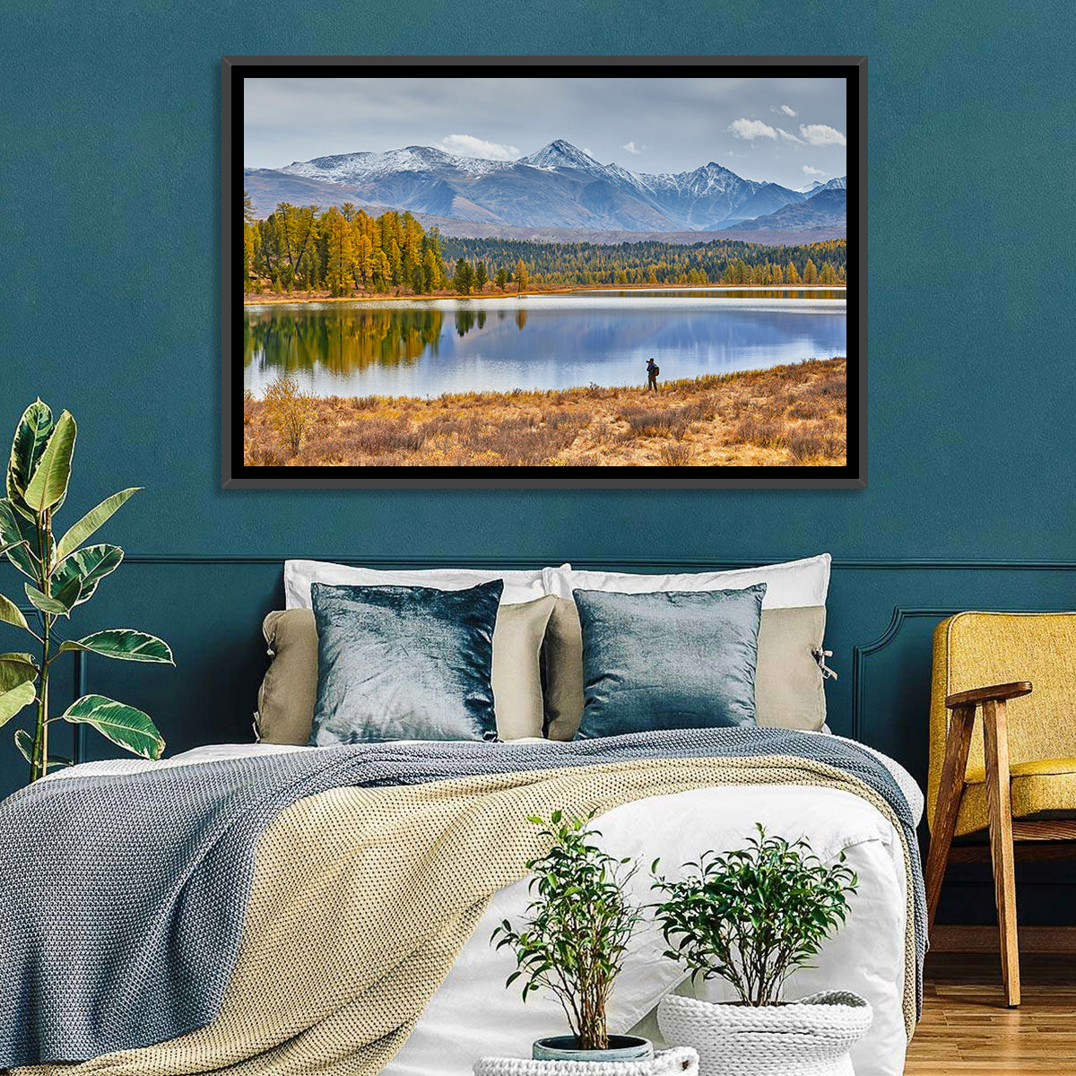 Autumn Mountain Lake Reflection Wall Art