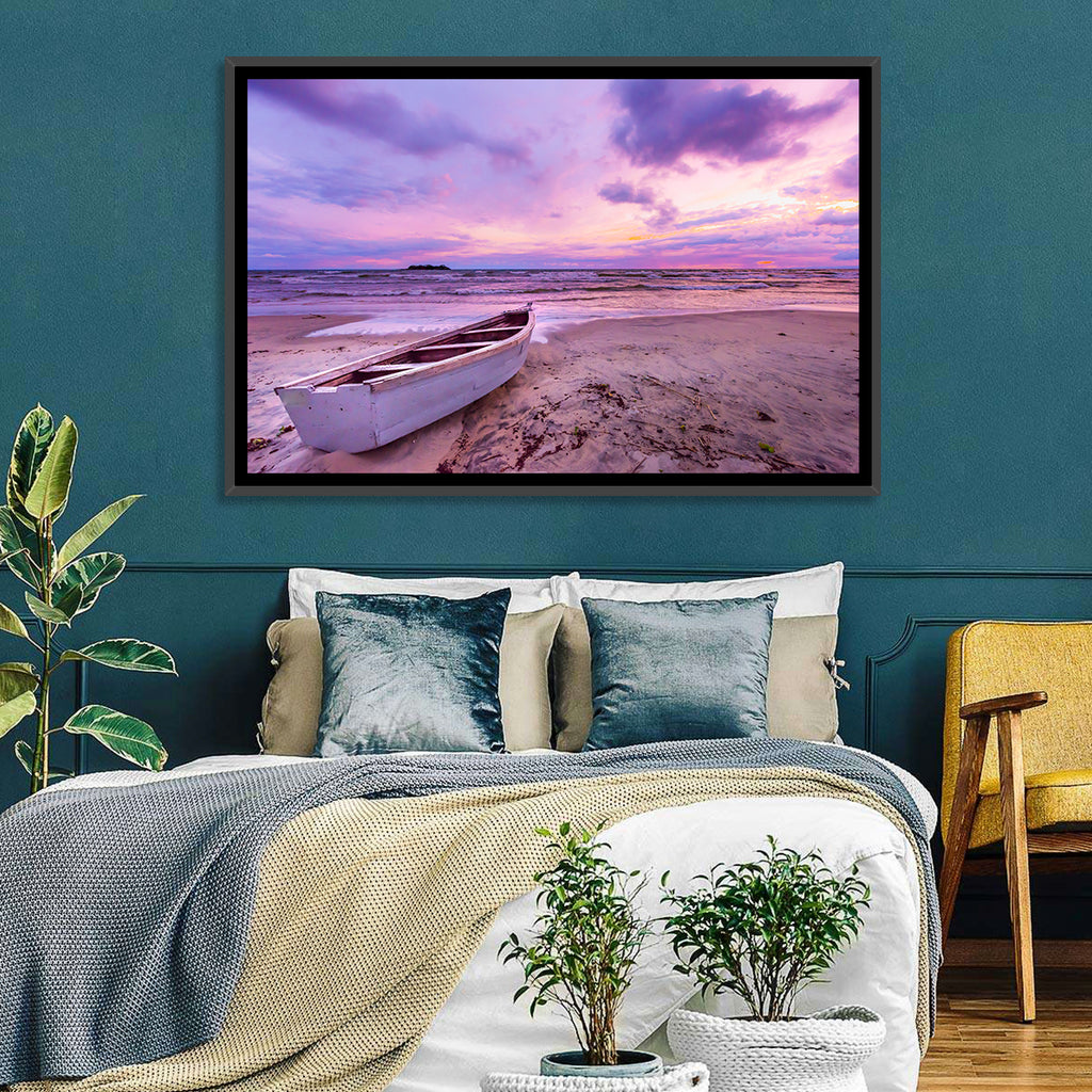 Boat at Lake Malawi Sunset Wall Art