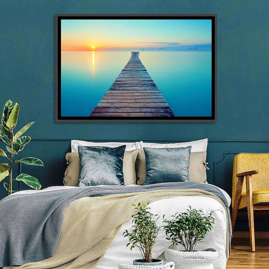 Wooden Footbridge at Sunset Wall Art