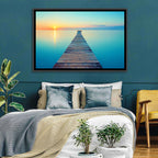 Wooden Footbridge at Sunset Wall Art