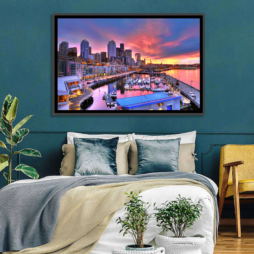 Seattle Skyline at Sunset Wall Art