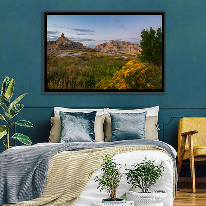 Badlands Golden Hour Meadow Wall Art