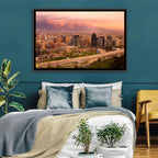Santiago Skyline at Sunset Wall Art