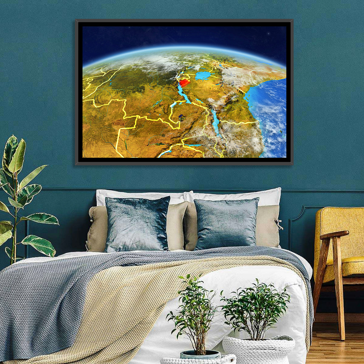 East Africa Great Lakes from Space Wall Art