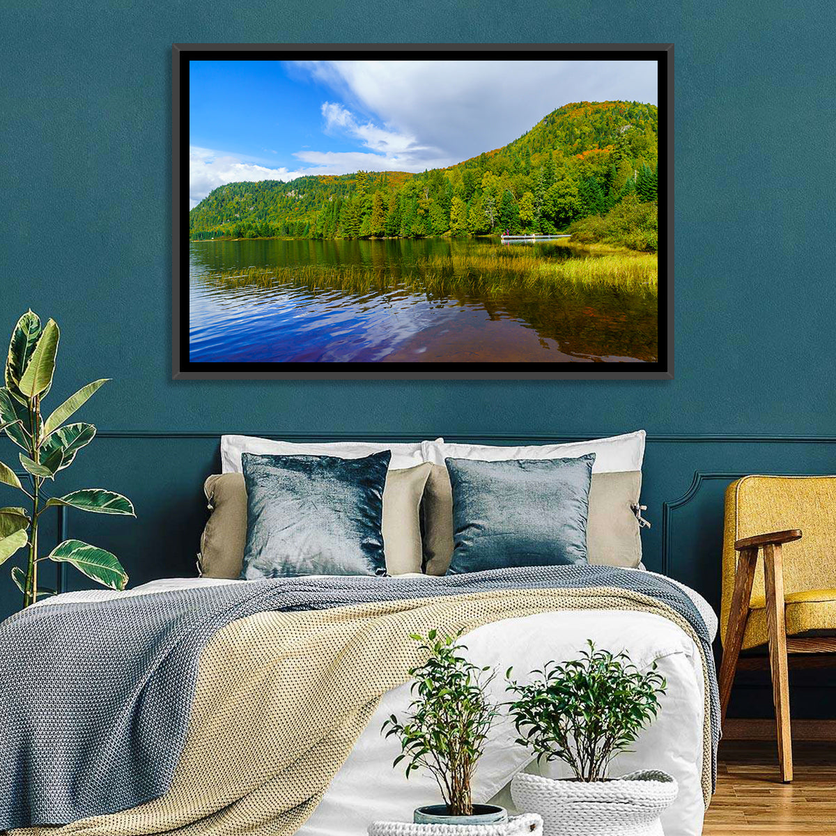 Monroe Lake Wall Art in a room, landscape