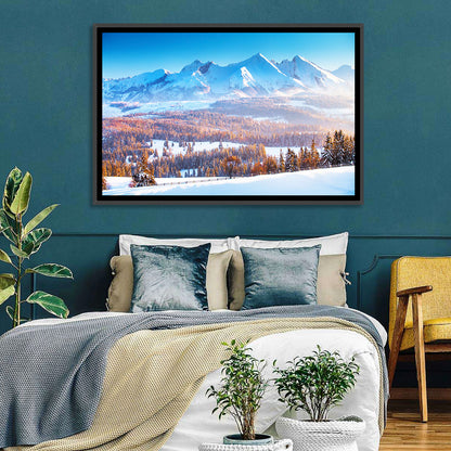 Snowy Mountain Peaks at Sunrise Wall Art