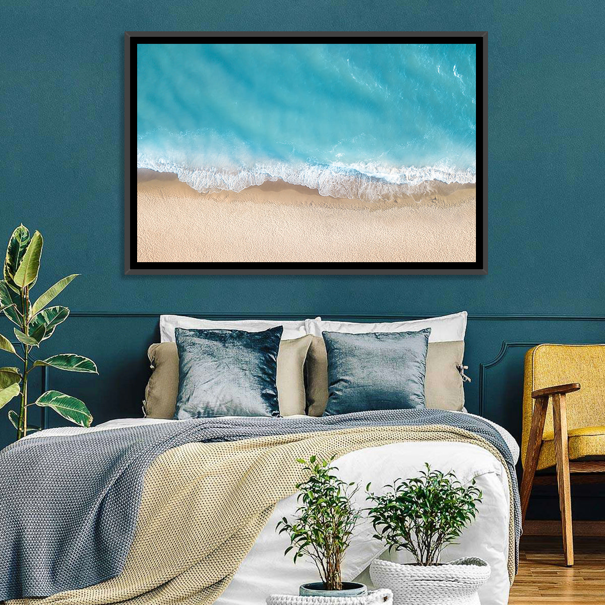Top-down Turquoise Beachscape Wall Art