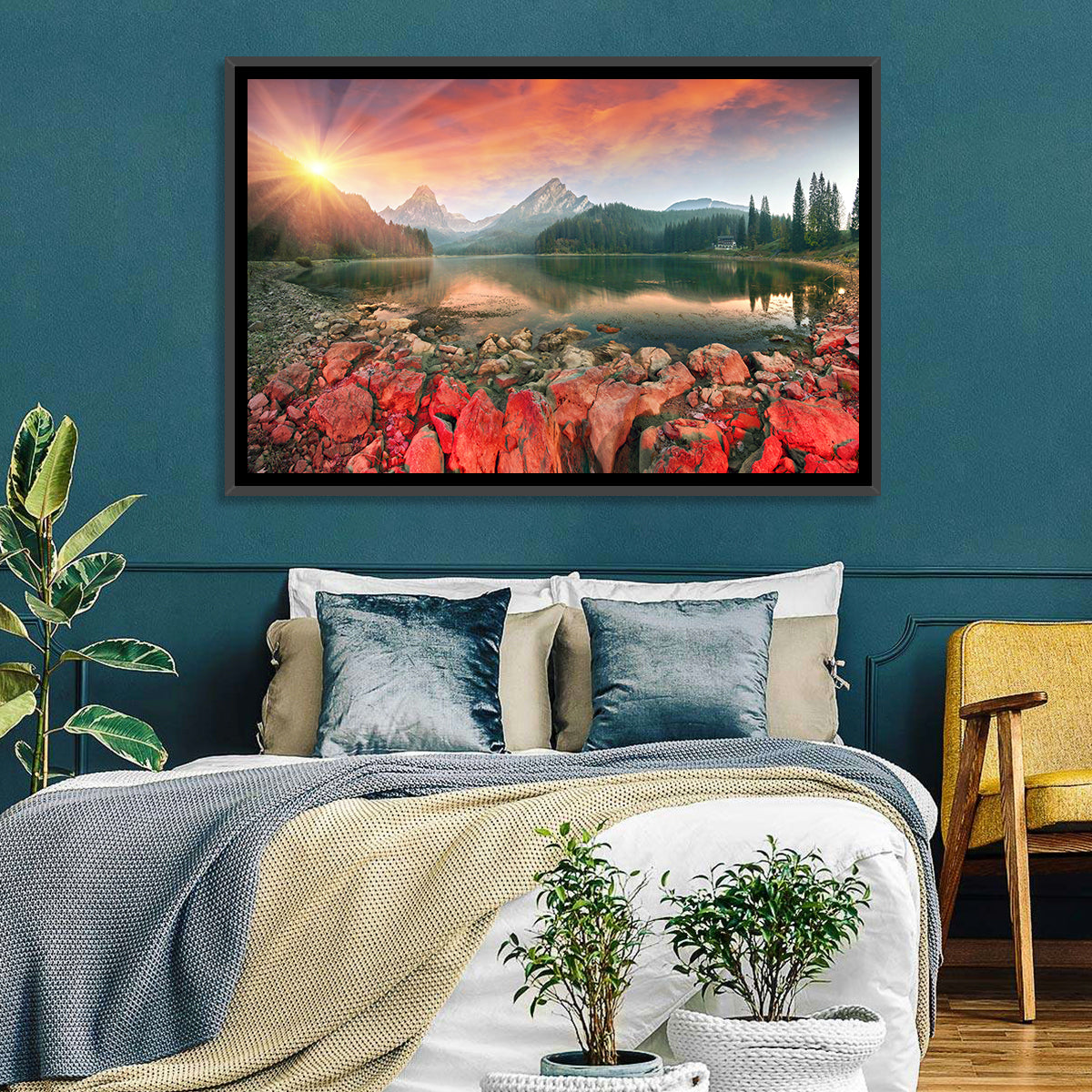Obersee Sunrise Over Red Rocks Wall Art