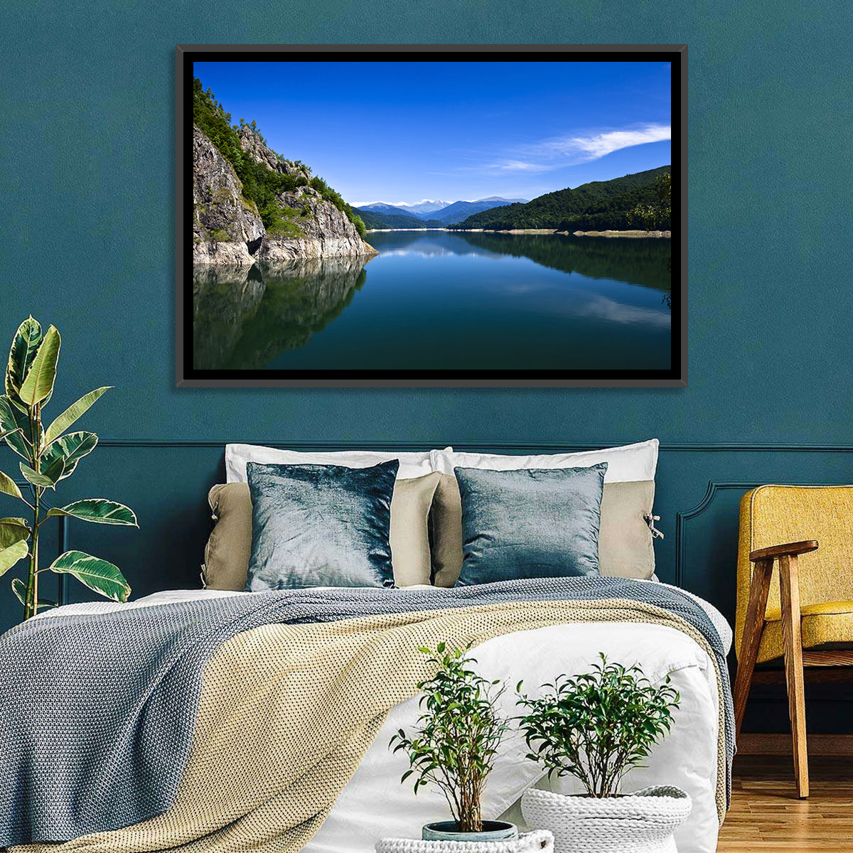 Calm Mountain Lake Reflection Wall Art