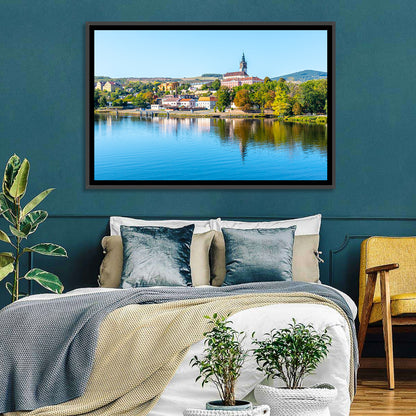 Roudnice Castle Riverbank Reflections Wall Art