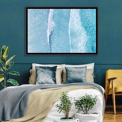 Twin Breaking Waves Over Turquoise Sea Wall Art